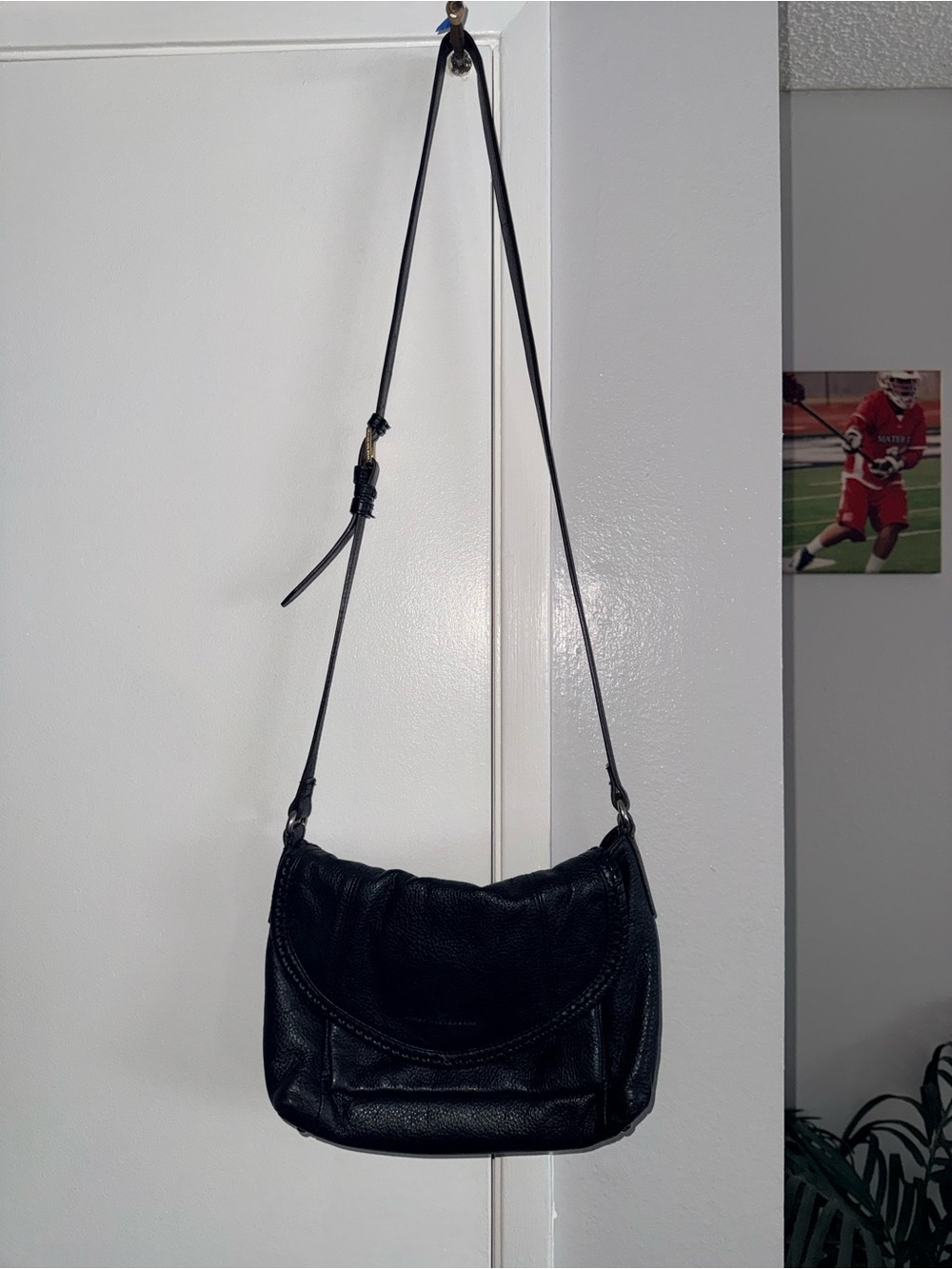 Aimee Kestenberg Black Pebbled Leather Crossbody Bag